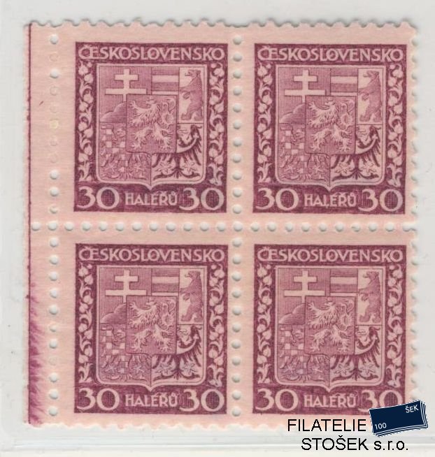 ČSR I známky 252x - Průsvitný papír - 4 Blok