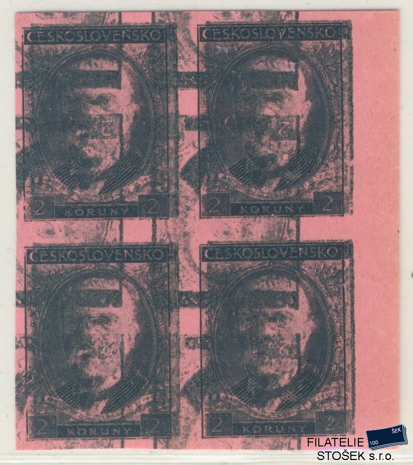 ČSR I známky 261 Zt 4 Blok - Růžový papír - Násobný tisk