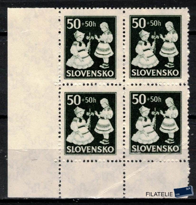 Slovensko známky 84 Čtyřblok rohový