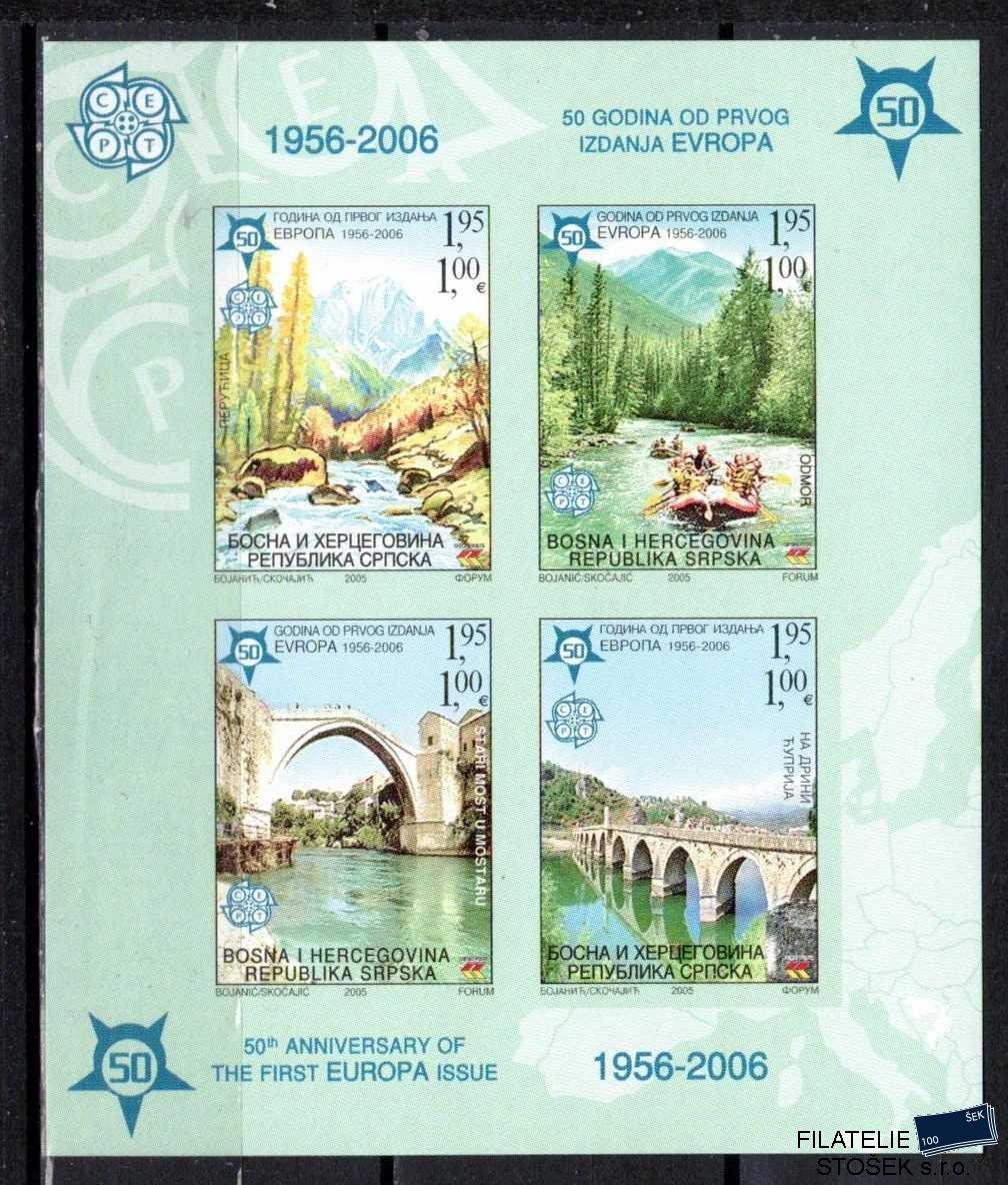 Bosna a Herzegovina - Srbská pošta známky Mi 339-42 - Bl.13 B