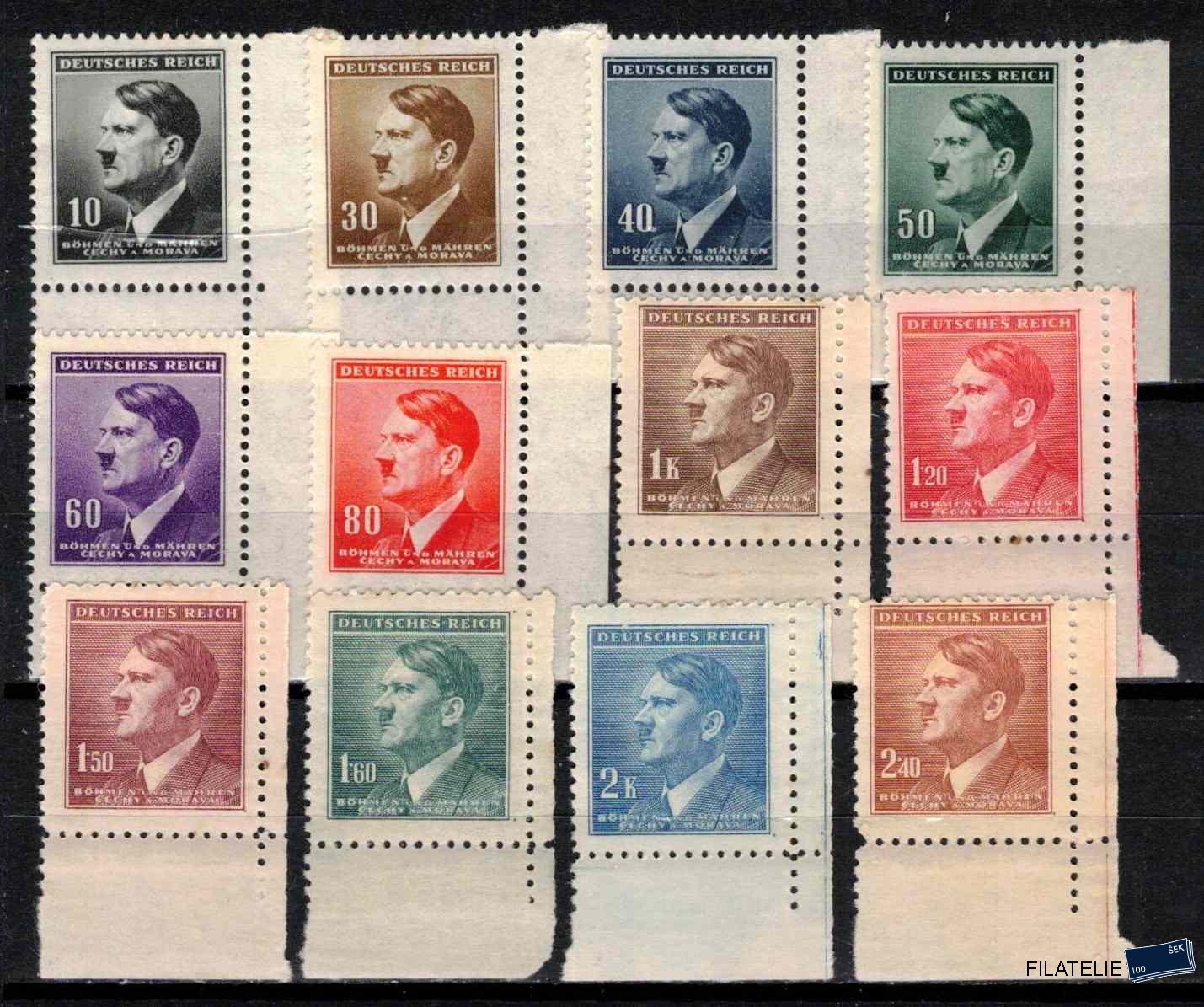 Protektorát známky 78-89 Rohové známka