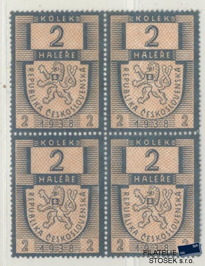 ČSR I známky - Kolky - 1938 - 2H 4 Blok