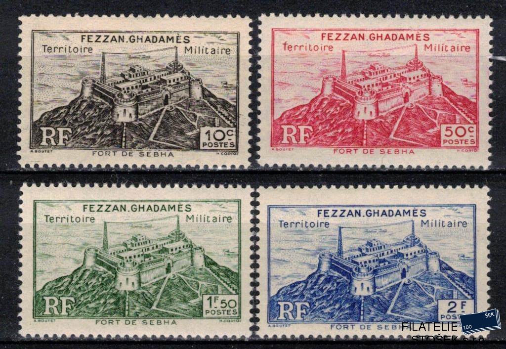 Fezzan známky Yv 28 ex sestava známek