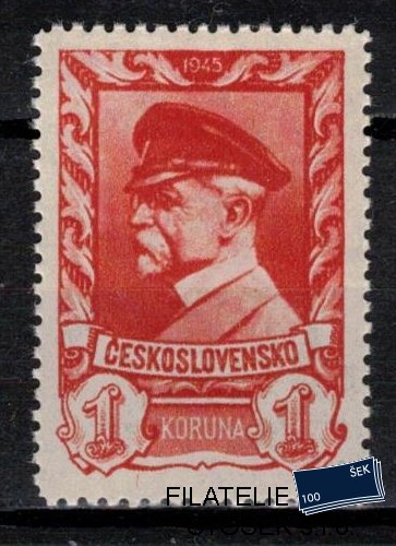 Československo známky 385 DV svislá ryska pod levým štítkem
