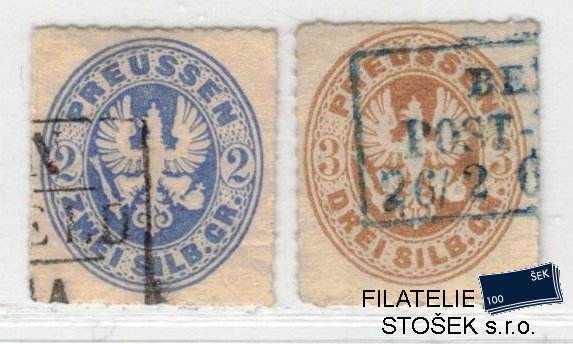 Preusen známky Mi 17-18 estava známek