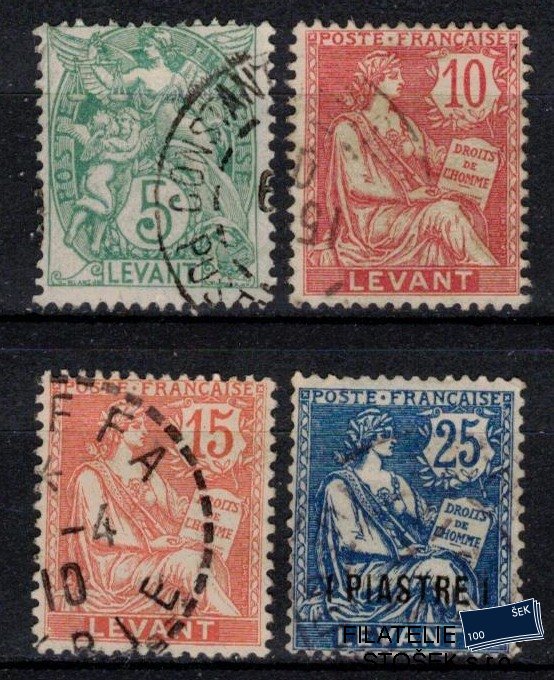 Levant známky Yv 13-15+17 sestava známek