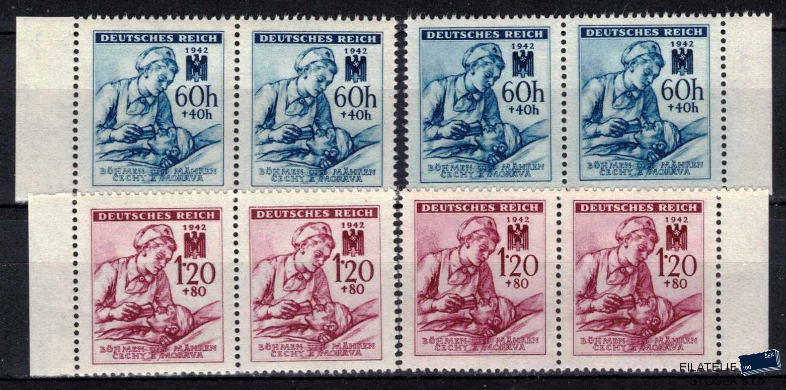 Protektorát známky 100-101 Dvoupásky krajové - Barvy