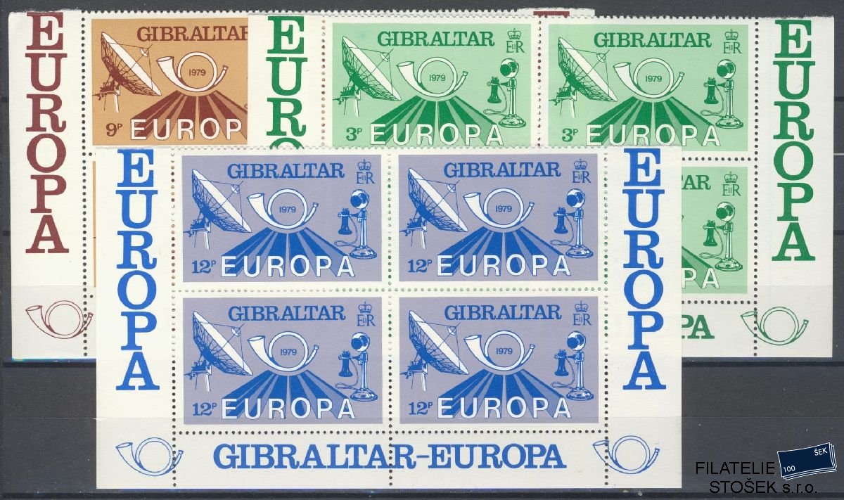 Gibraltar známky Mi 392-94 4 Blok