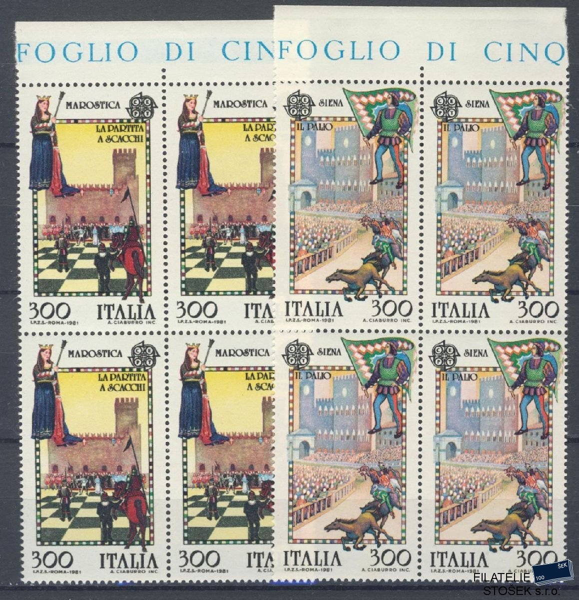 Itálie známky Mi 1748-49 4 Blok