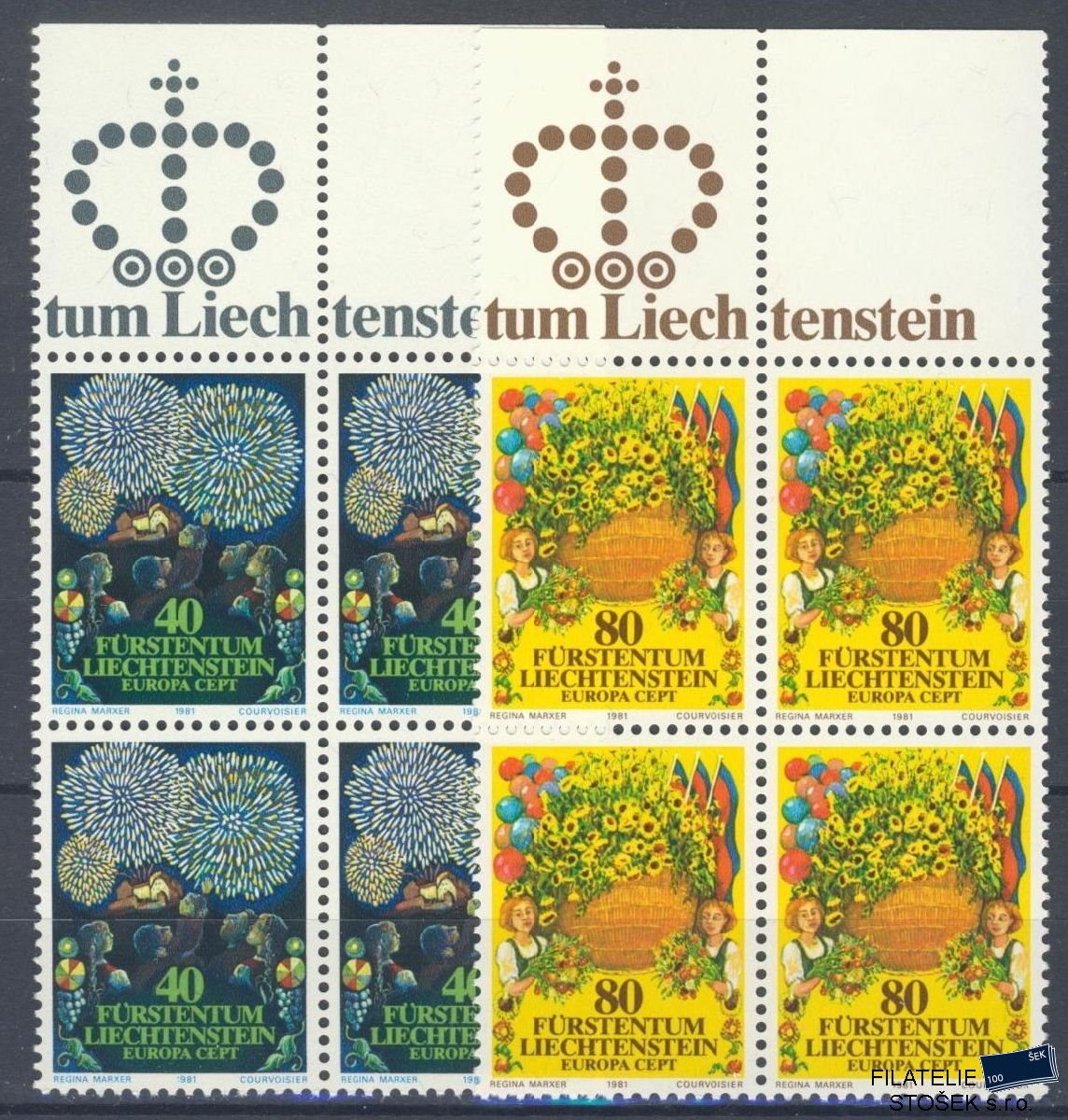 Liechtenstein známky Mi 764-65 4 Blok