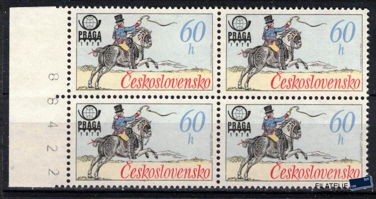 Československo známky 2253 DV ZP 31-32/2 Čtyřblok