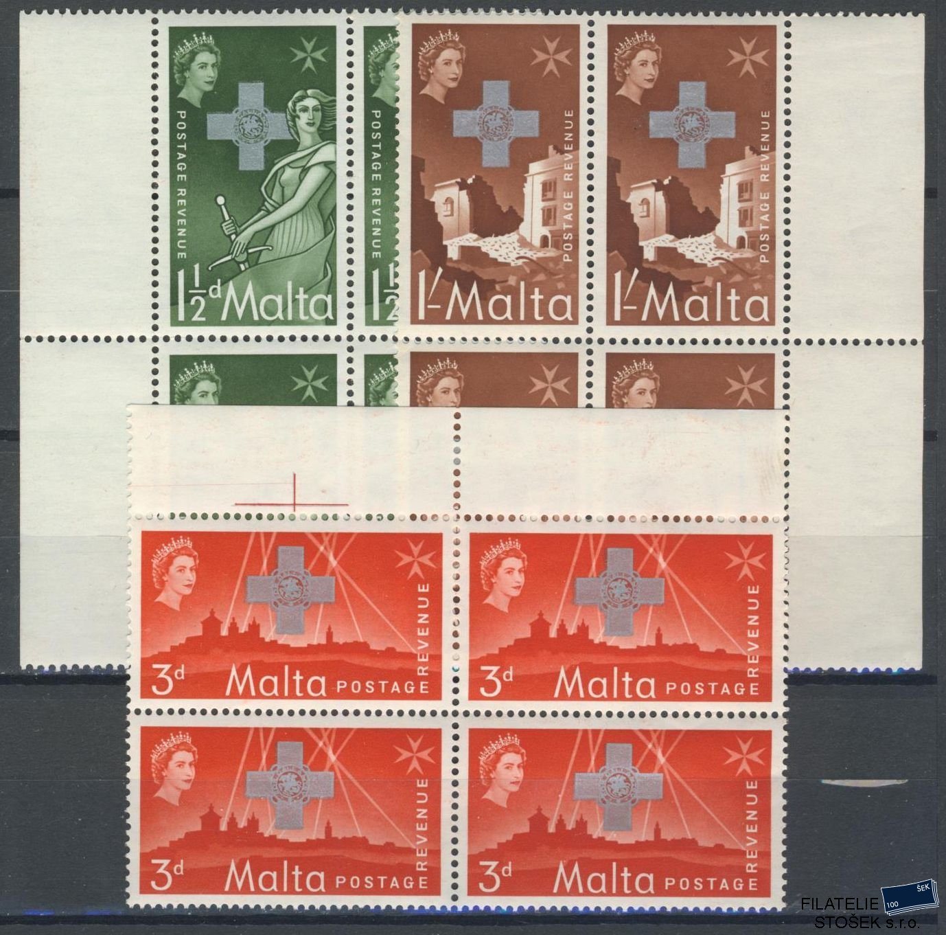 Malta známky Mi 254-56 4 Blok