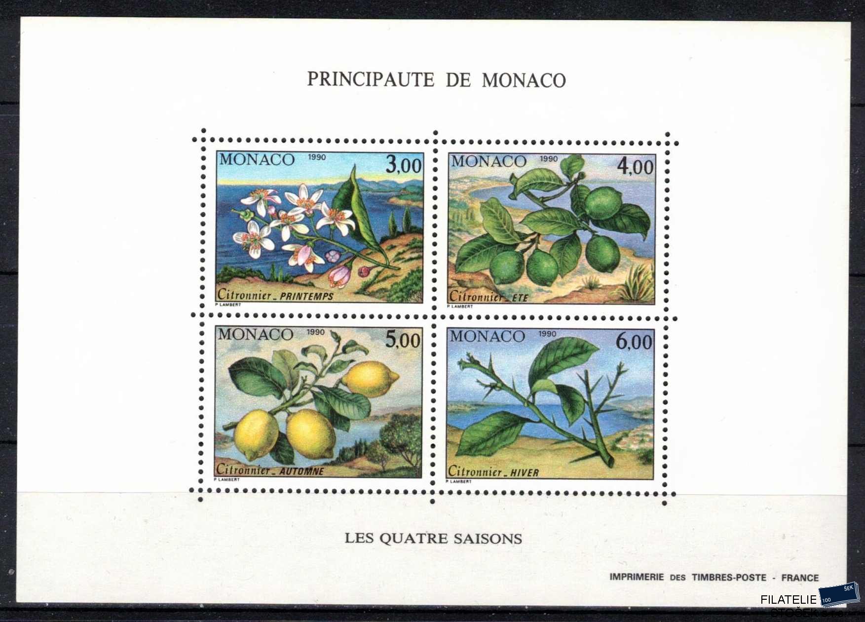 Monako známky Mi 1990-3 - Bl.49