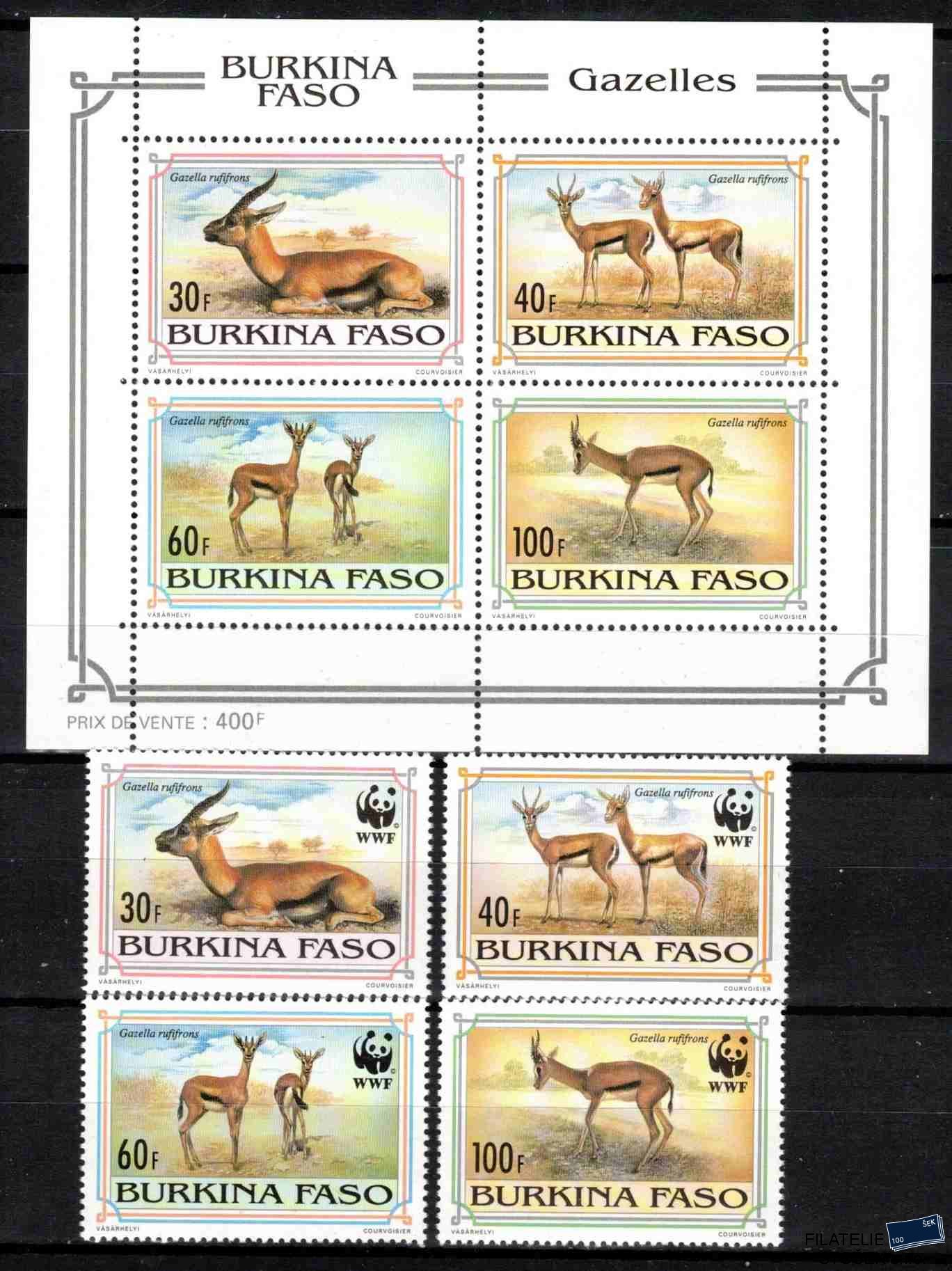 Burkina Faso známky Mi 1298-1301+Bl.139