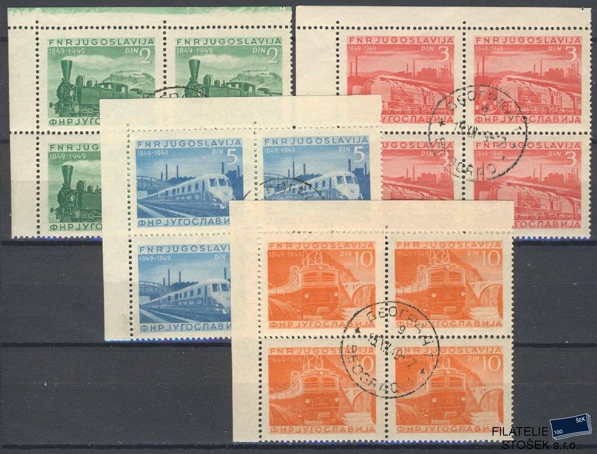 Jugoslávie známky Mi 583-86 4 Blok