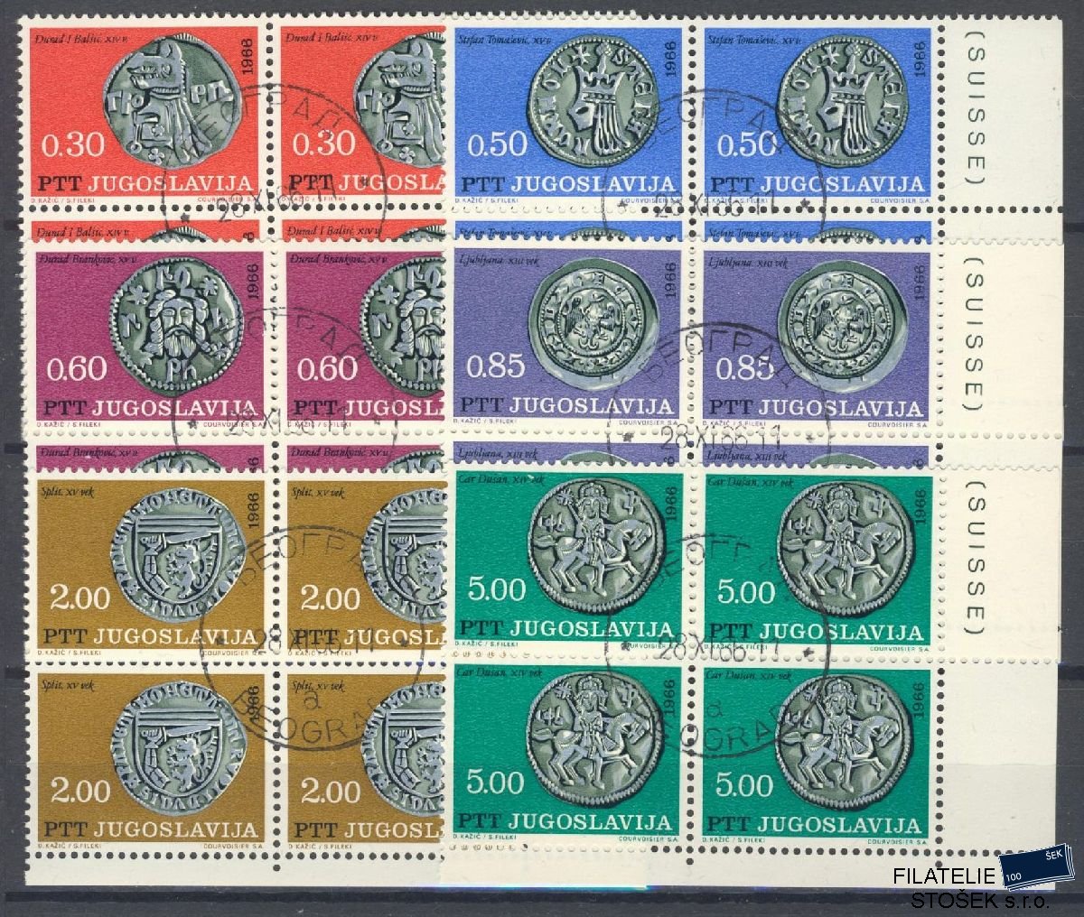 Jugoslávie známky Mi 1191-96 4 Blok