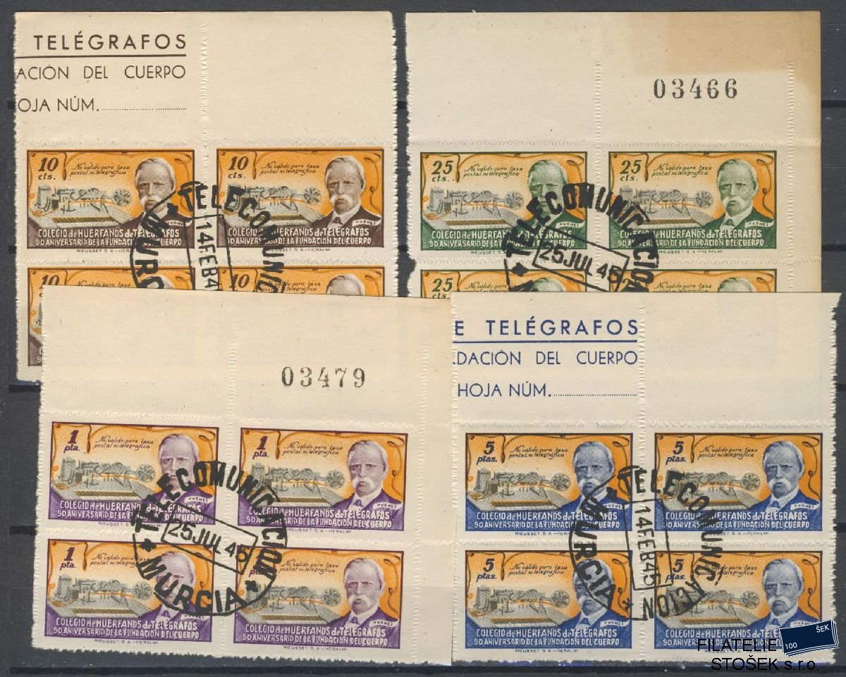 Španělsko známky - Huerfanos de telegrafos 1944 - Murcia