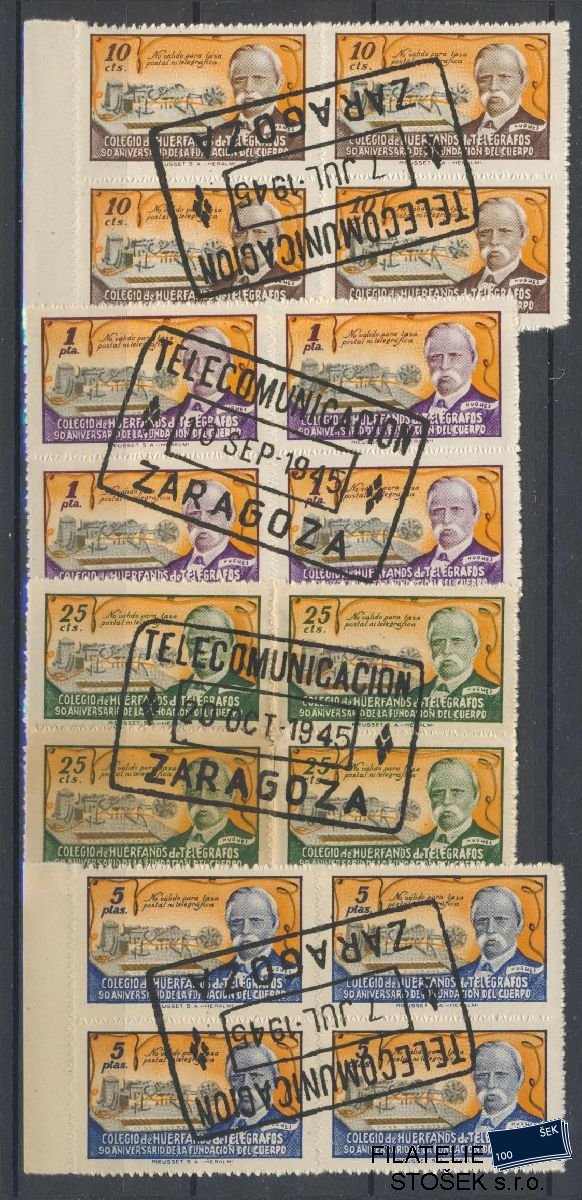 Španělsko známky - Huerfanos de telegrafos 1944 - Zaragoza