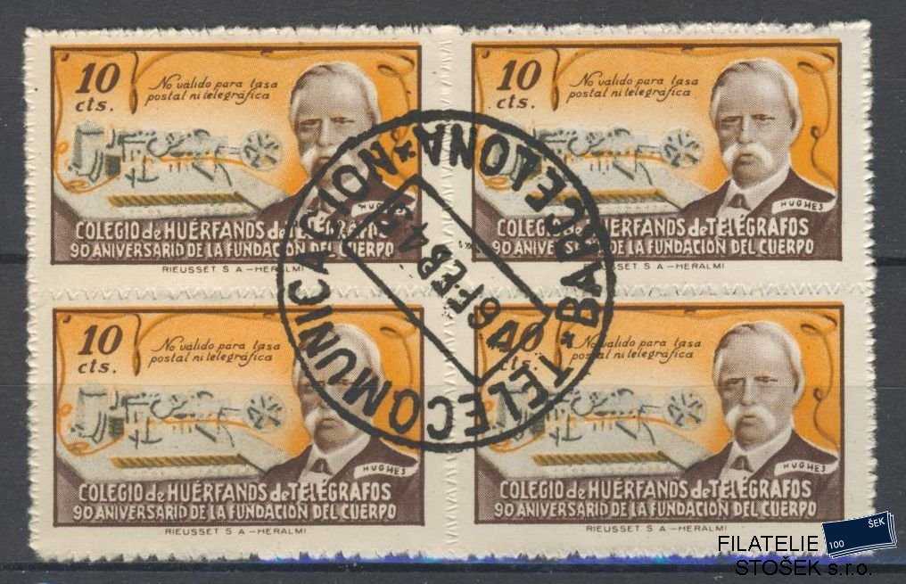 Španělsko známky - Huerfanos de telegrafos 1944 - Barcelona - 4 Blok