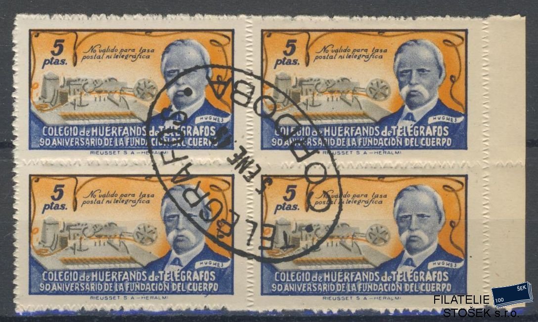 Španělsko známky - Huerfanos de telegrafos 1944 - Cordoba - 4 Blok