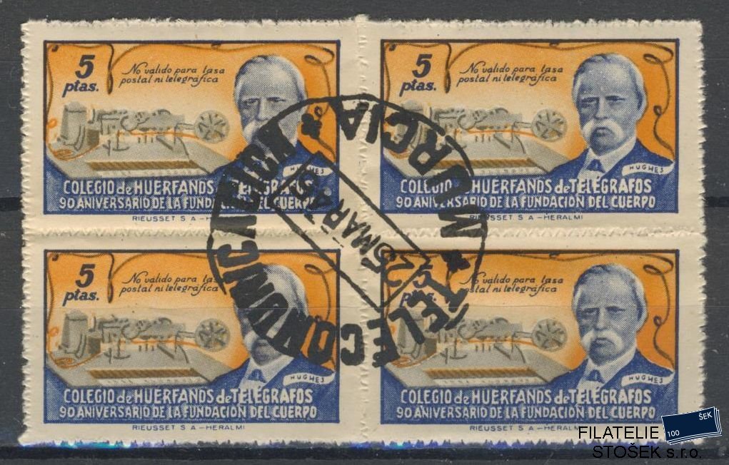 Španělsko známky - Huerfanos de telegrafos 1944 - Murcia - 4 Blok