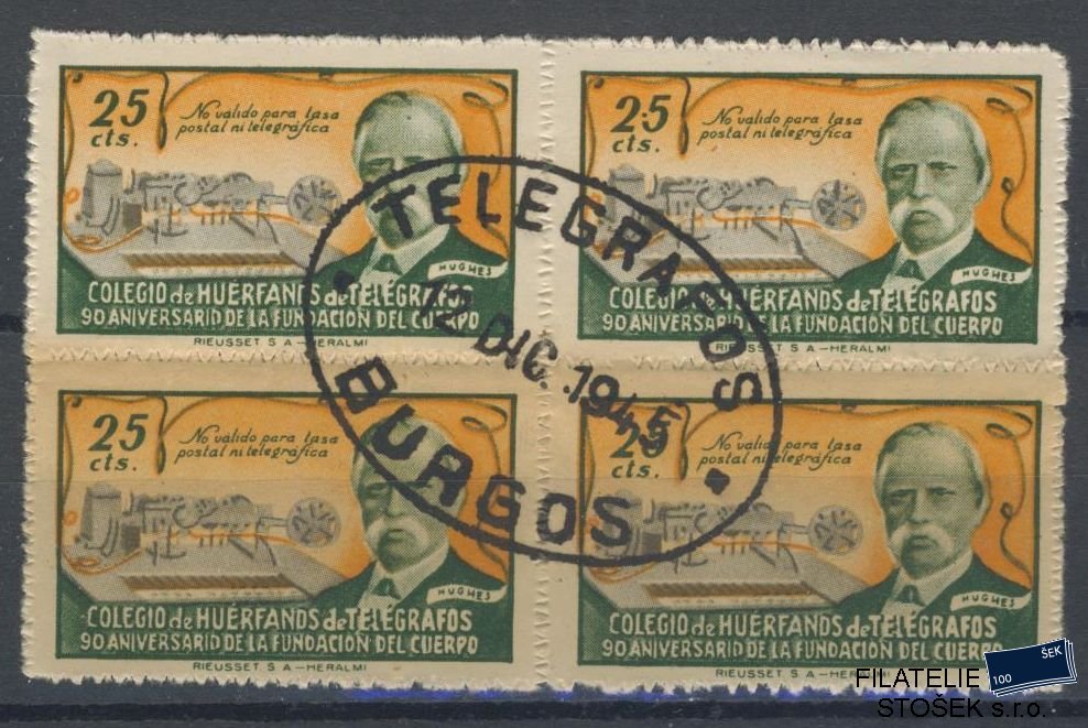 Španělsko známky - Huerfanos de telegrafos 1944 - Burgos - 4 Blok