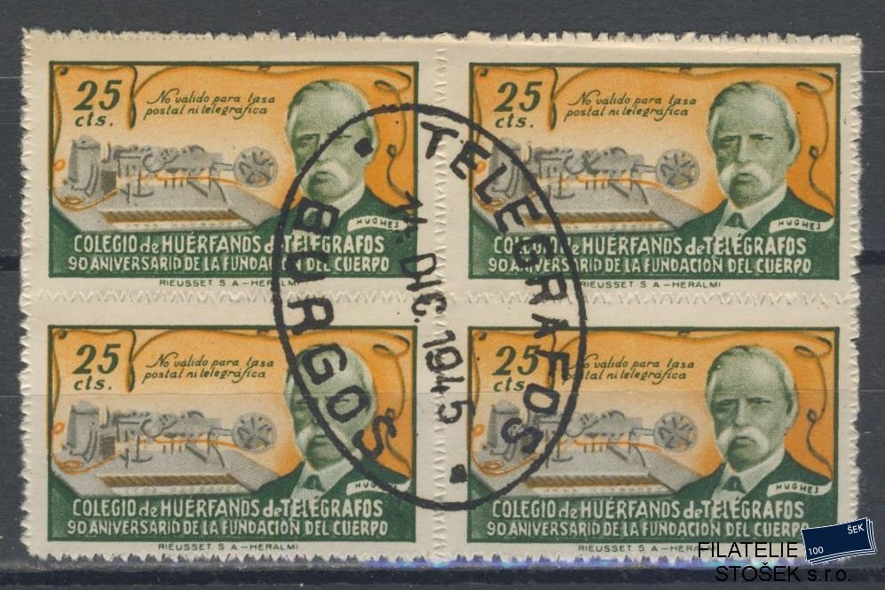 Španělsko známky - Huerfanos de telegrafos 1944 - Burgos - 4 Blok