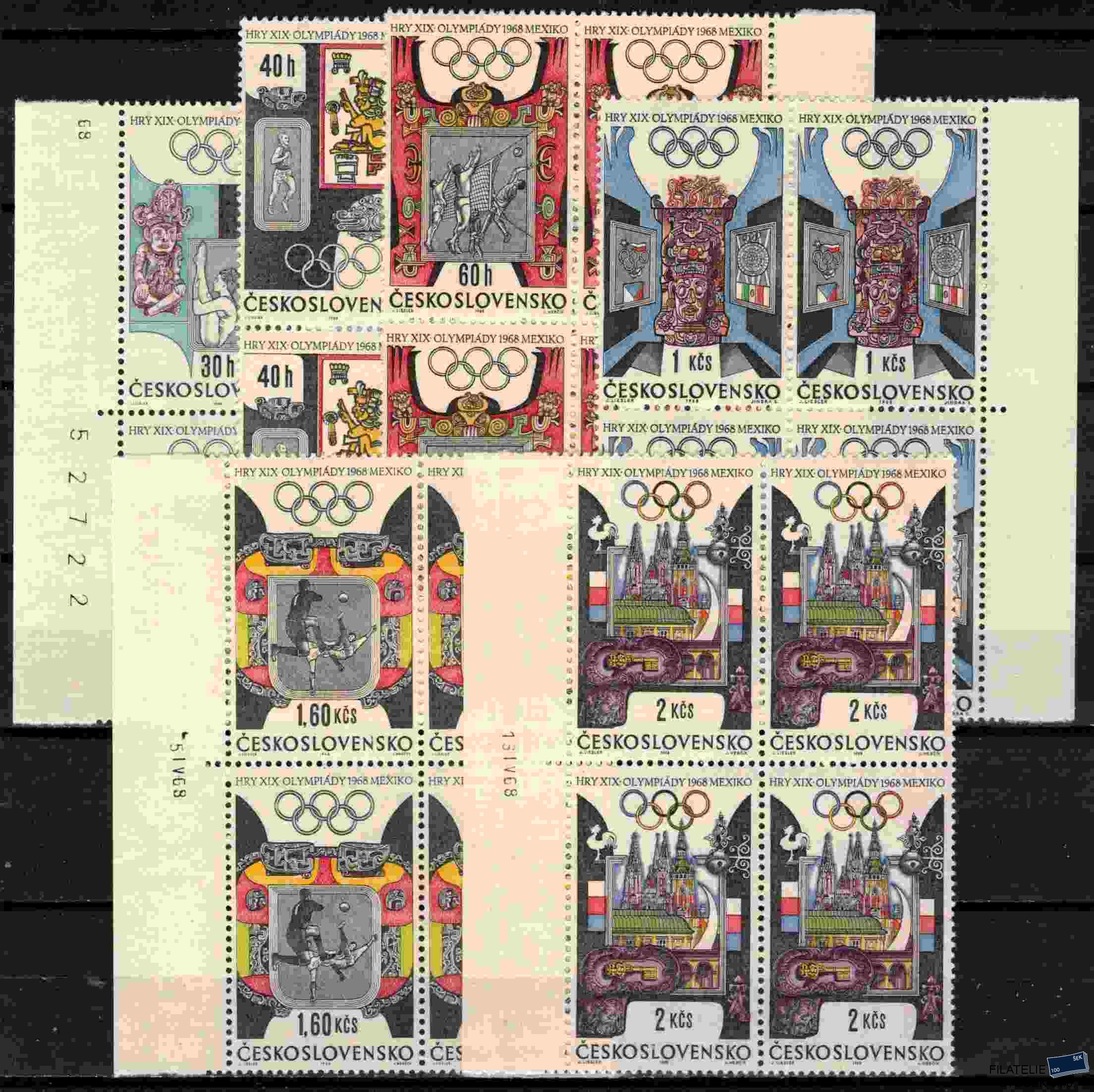 ČSSR známky 1671-6 Čtyřbloky krajové