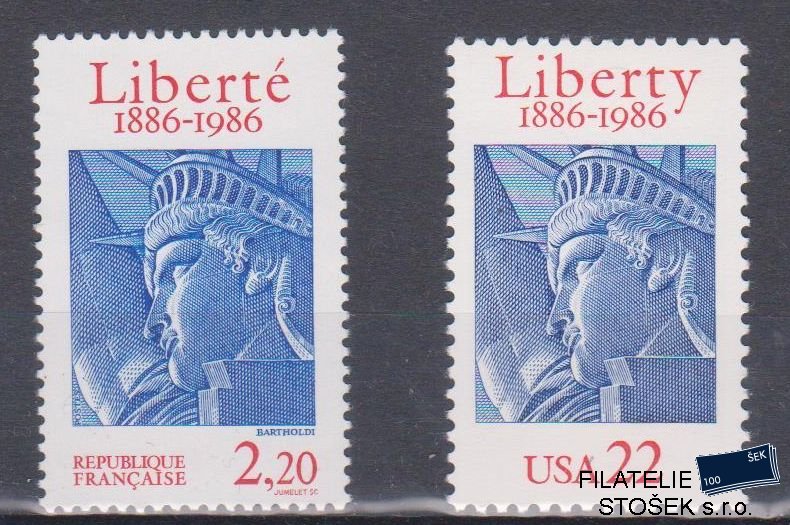 Francie známky Mi 2554 + USA 1841