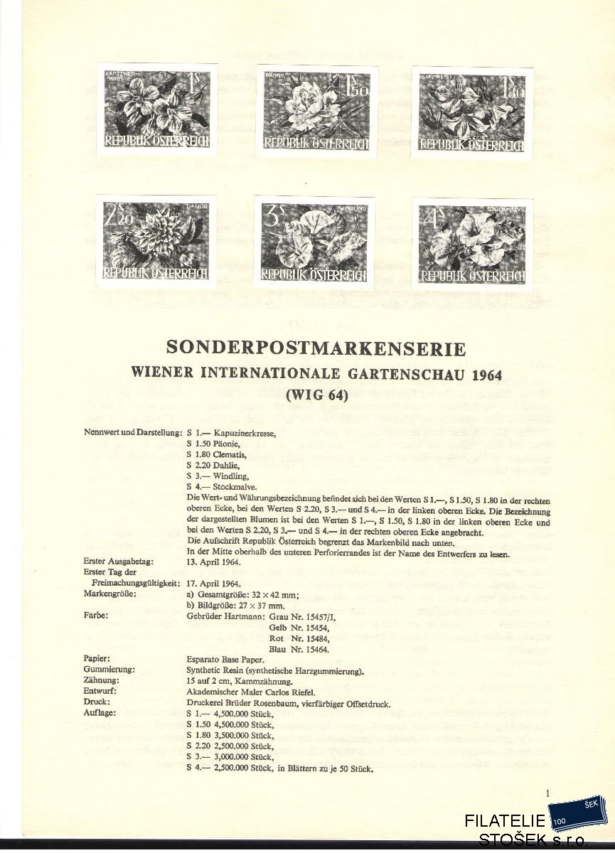 Rakousko známky Černotisky Mi 1145-50
