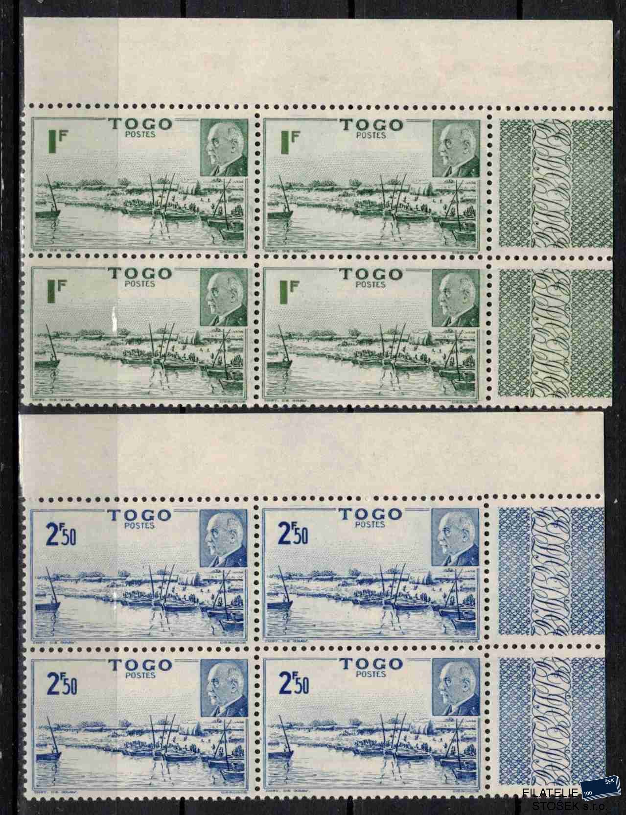Togo známky 1941 Marechal Petain Čtyřbloky