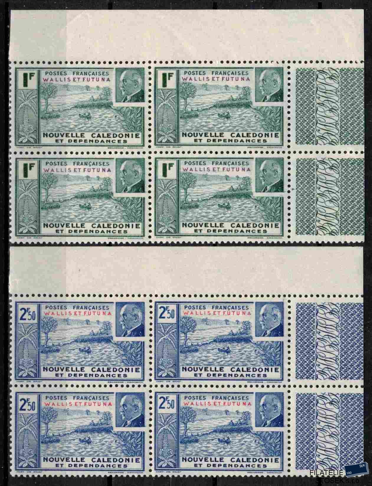 Wallis et Futuna známky 1941 Marechal Petain Čtyřbloky