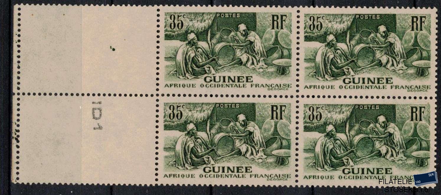 Guinée známky Yv 134 Čtyřblok, koloniální lep