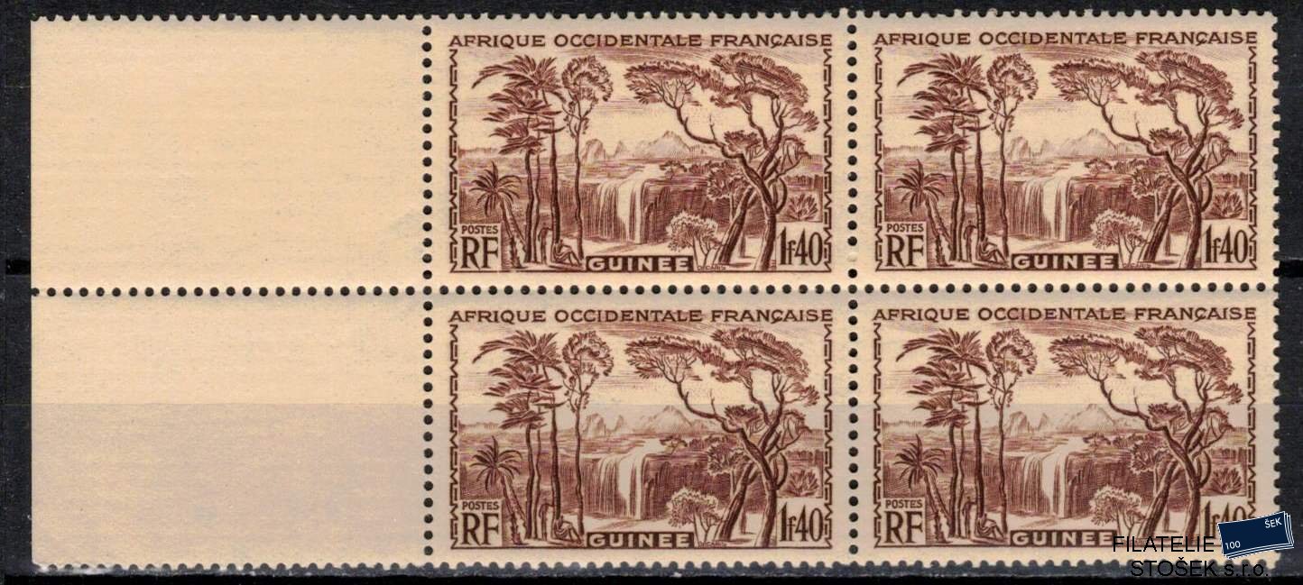 Guinée známky Yv 165 Čtyřblok, koloniální lep