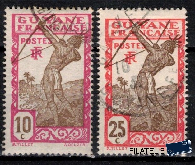 Guyane známky Yv 113+116 sestava známek
