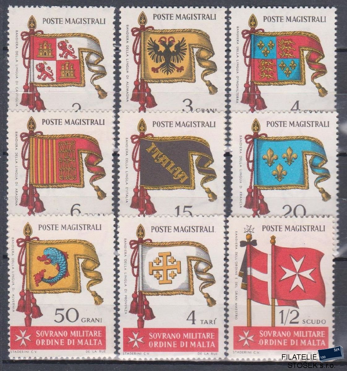 Řád Maltézských rytířů známky Sassone 10-18
