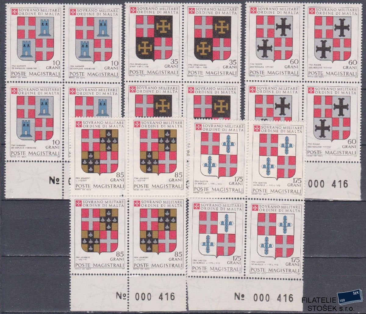 Řád Maltézských rytířů známky Sassone 168-72 4 Blok