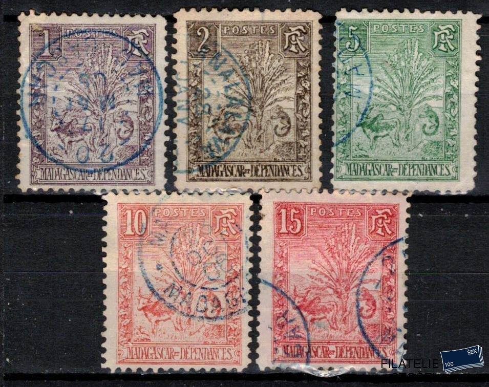 Madagascar známky Yv 63-4+66-8 sestava známek
