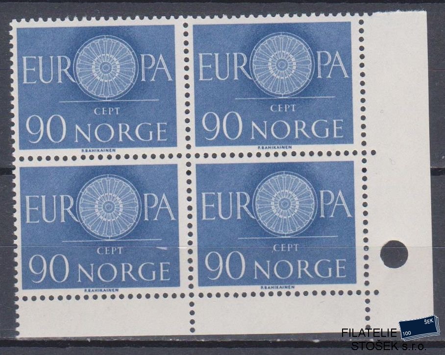 Norsko známky Mi 449 4 Blok Rohový