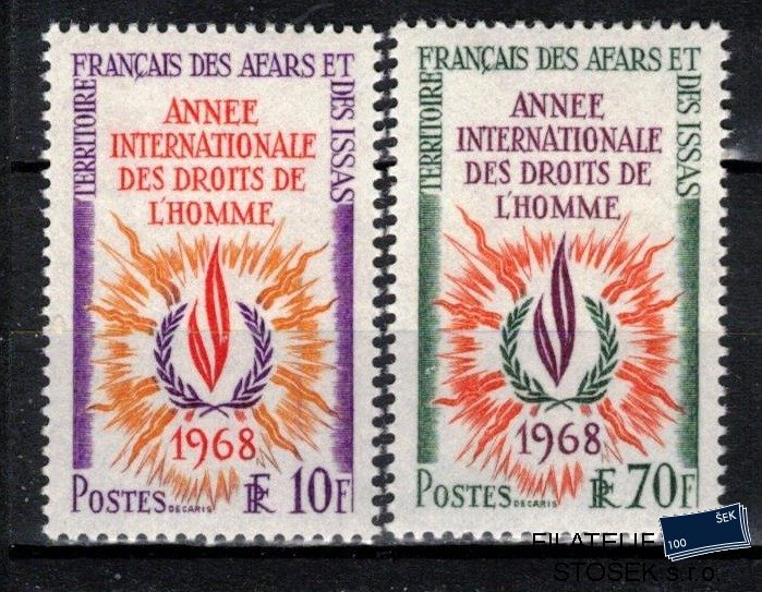 Afars známky 1968 Droits de l´homme