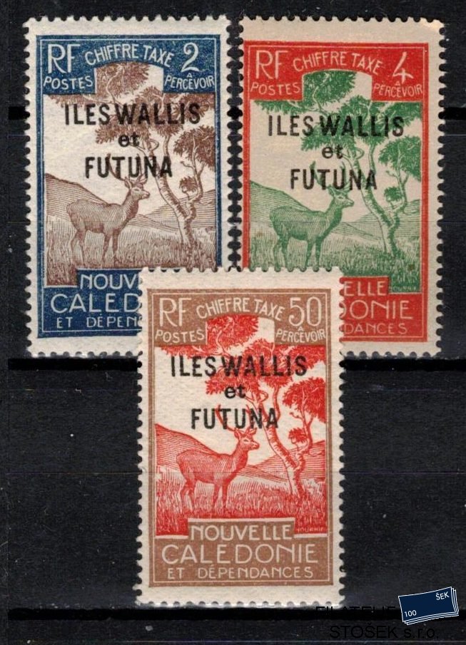 Wallis et Futuna známky Yv TT 11-2+19 koloniální lep, sestava známek