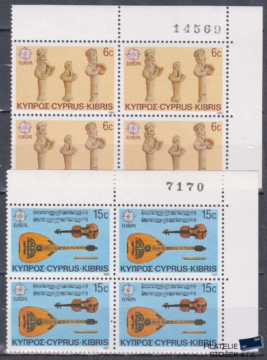 Kypr známky Mi 641-42 4 Blok Rohový