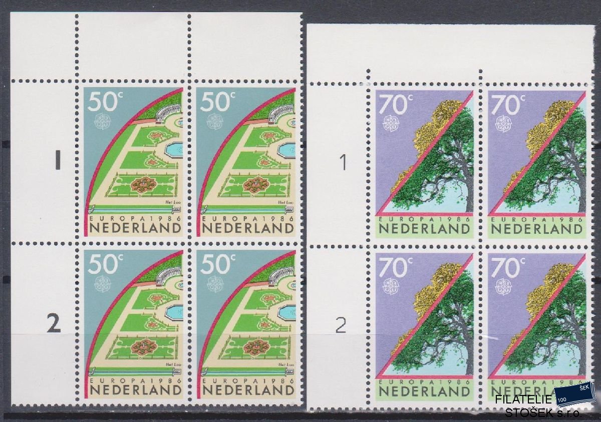 Holandsko známky Mi 1292-93 4 Blok Rohový