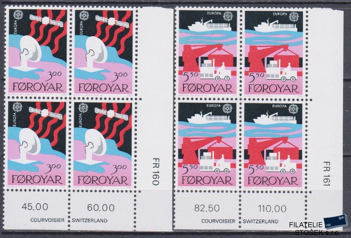 Faerské ostrovy známky Mi 166-67 4 Blok