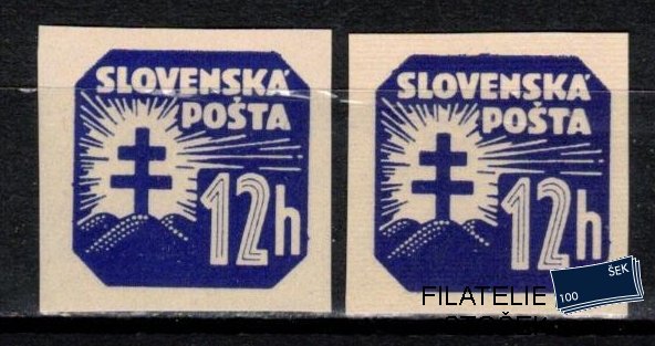 Slovensko známky NV 15y+x, svislý a vodorovný rastr