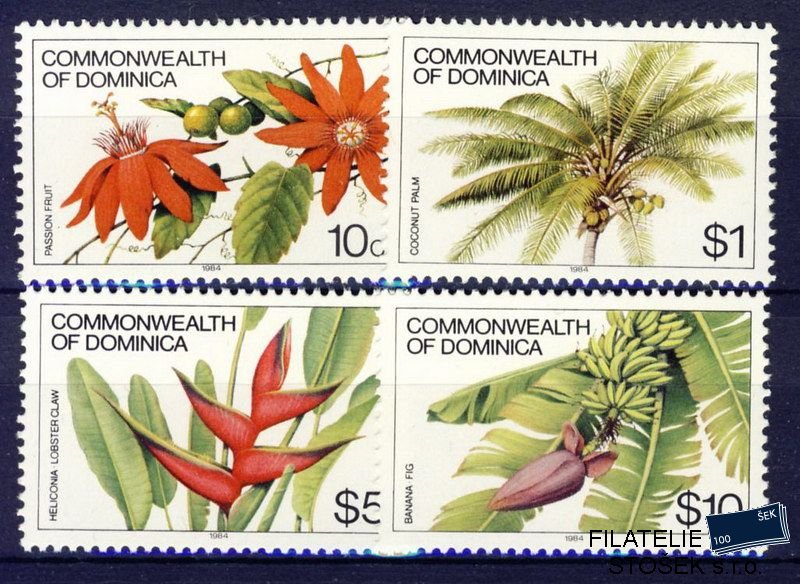 Dominica známky Mi 0735 + 744 + 736 + 737