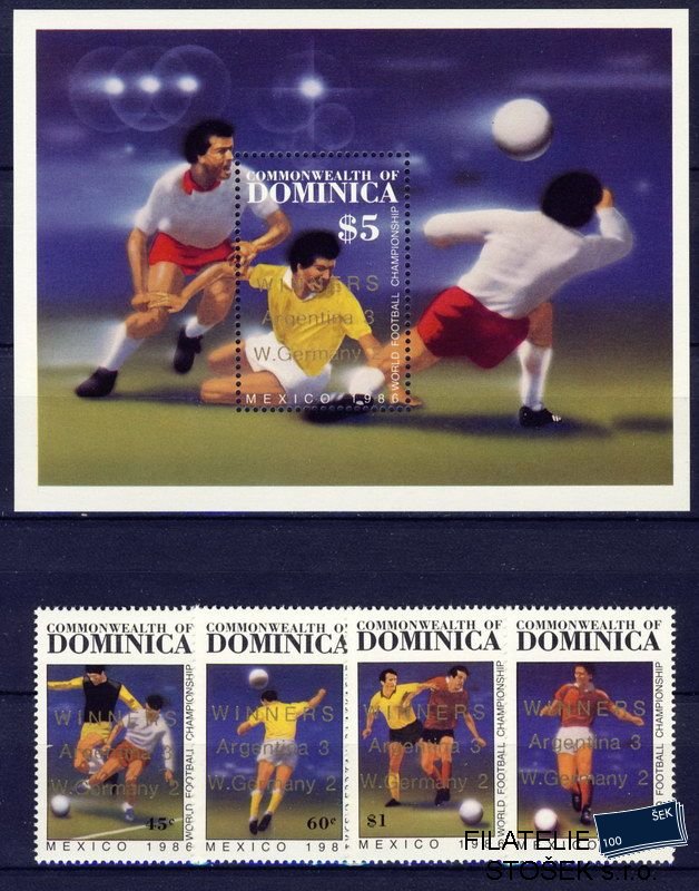 Dominica známky Mi 0988-91 + Block 113