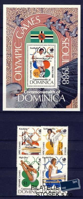 Dominica známky Mi 1189-92 + Block 146