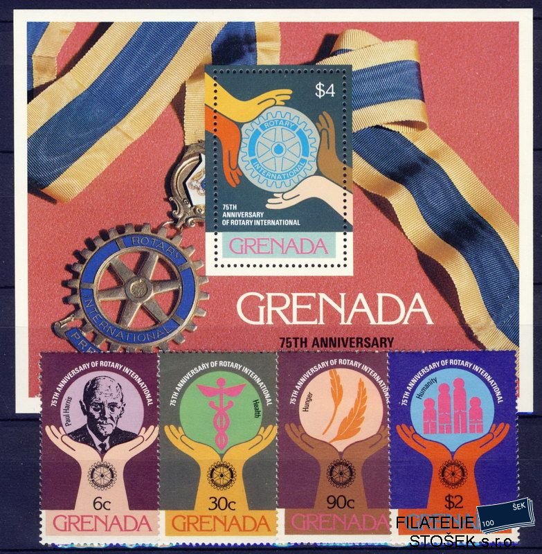 Grenada známky Mi 1016-9 + Block 87
