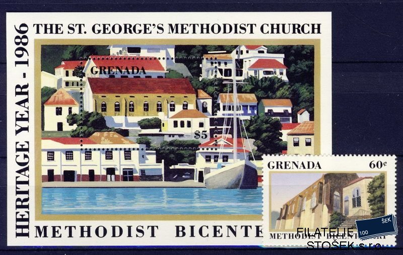 Grenada známky Mi 1455 + Block 154